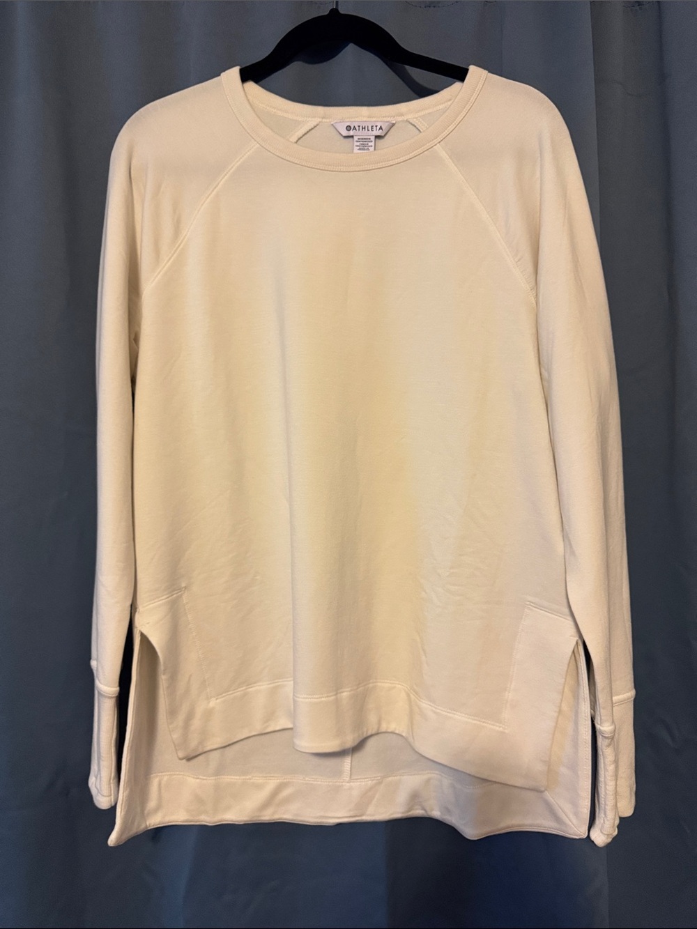 Athleta Cream Lightweight Coaster luxe Sweatshirt